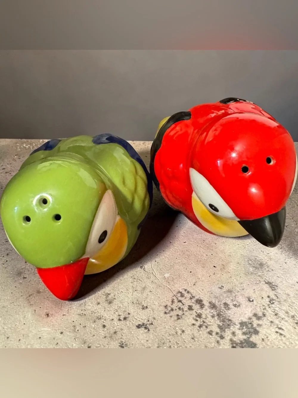 Decorative CeramicPier 1 Parrot Salt and Pepper Shakers - Red & Green